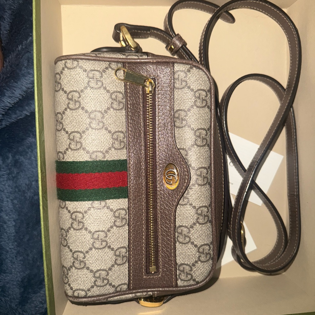 Gucci Brown And Cream Crossbody Bag
